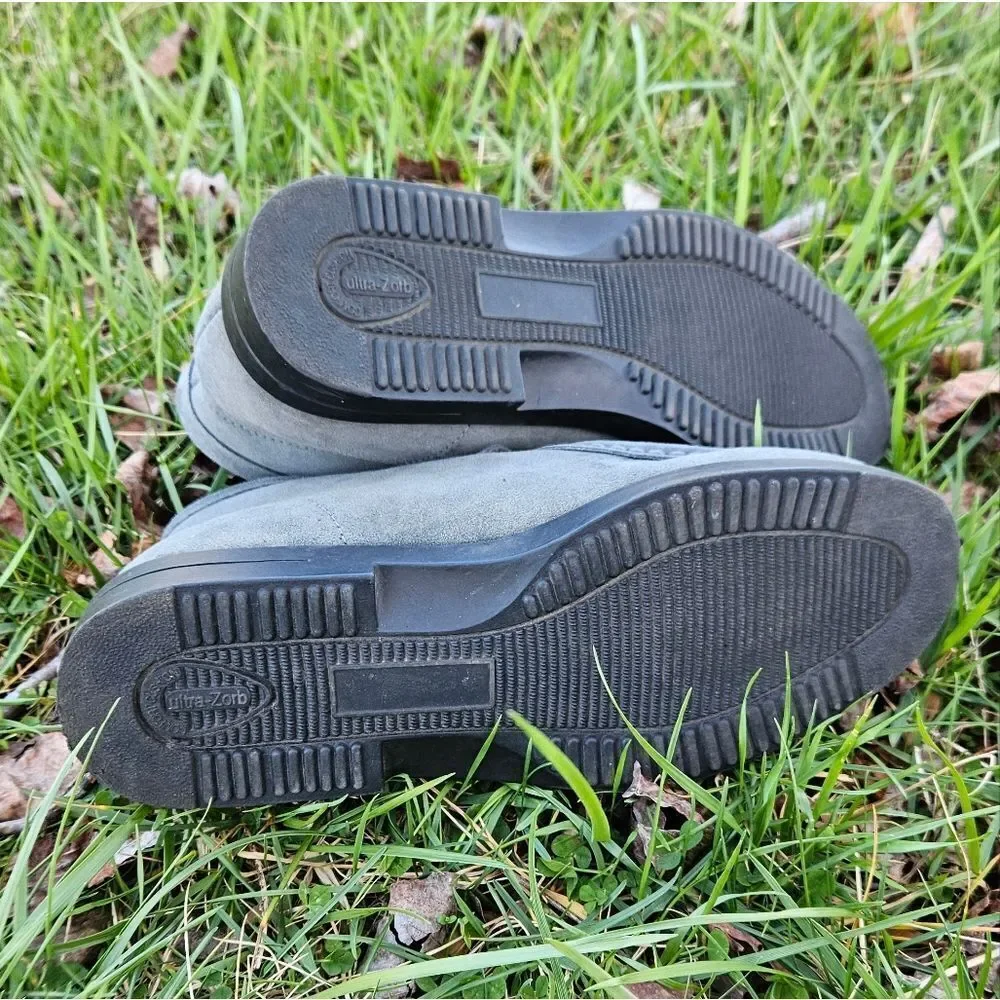 NWOT Haband Casual Joe Gray Suede Leather Moccasin Boots Size 8.5 - Picture 11 of 12